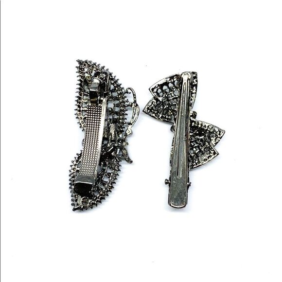Beautiful Rhinestone Butterfly and Bow hair Clips